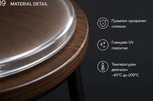 Transparent chair with invisible silicone seat cushion